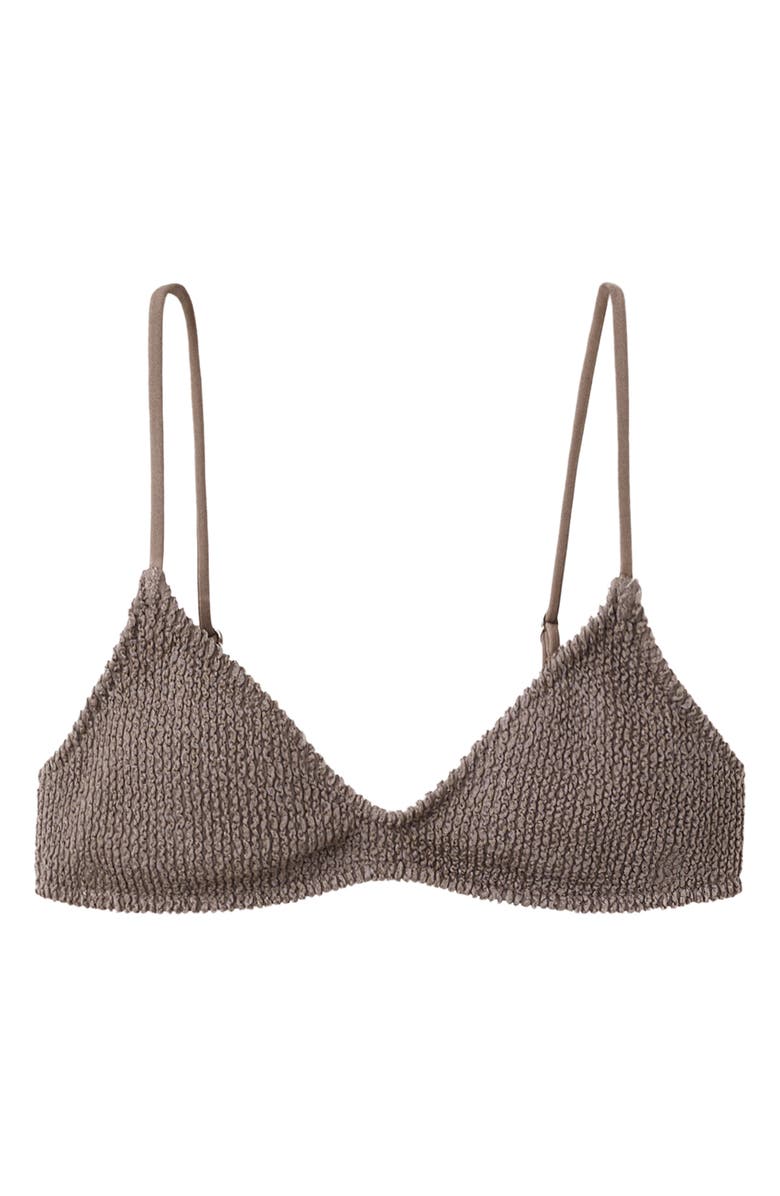 MANGO Textured Triangle Bikini Top, Main, color, 