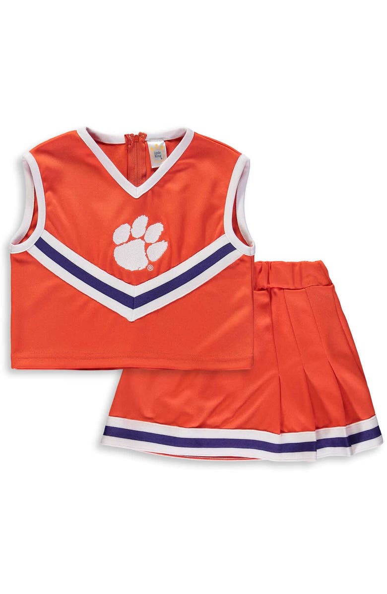 LITTLE KING Girls Youth Orange Clemson Tigers Two-Piece Cheer Set, Alternate, color, Orange
