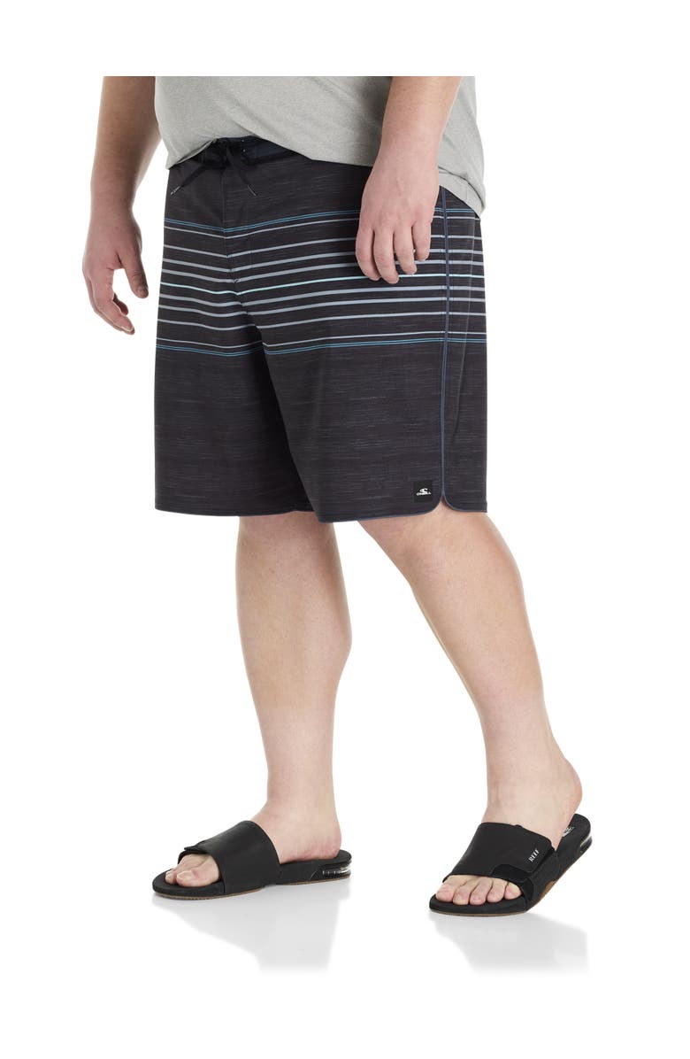 O'Neill Big & Tall Hyperfreak Heat Striped Board Shorts, Alternate, color, Black