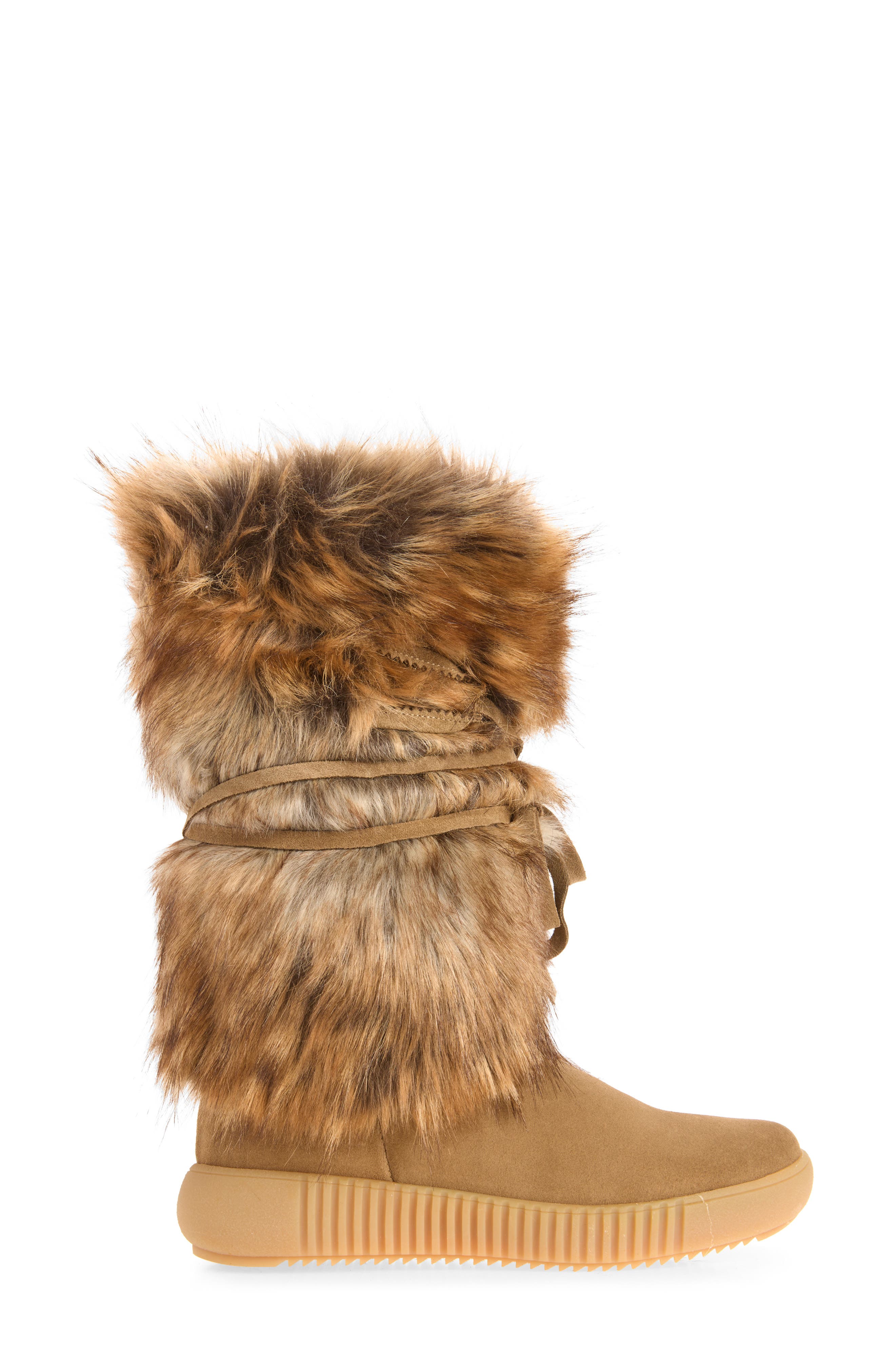 Viera Faux Fur Boot, Alternate, color, BEIGE