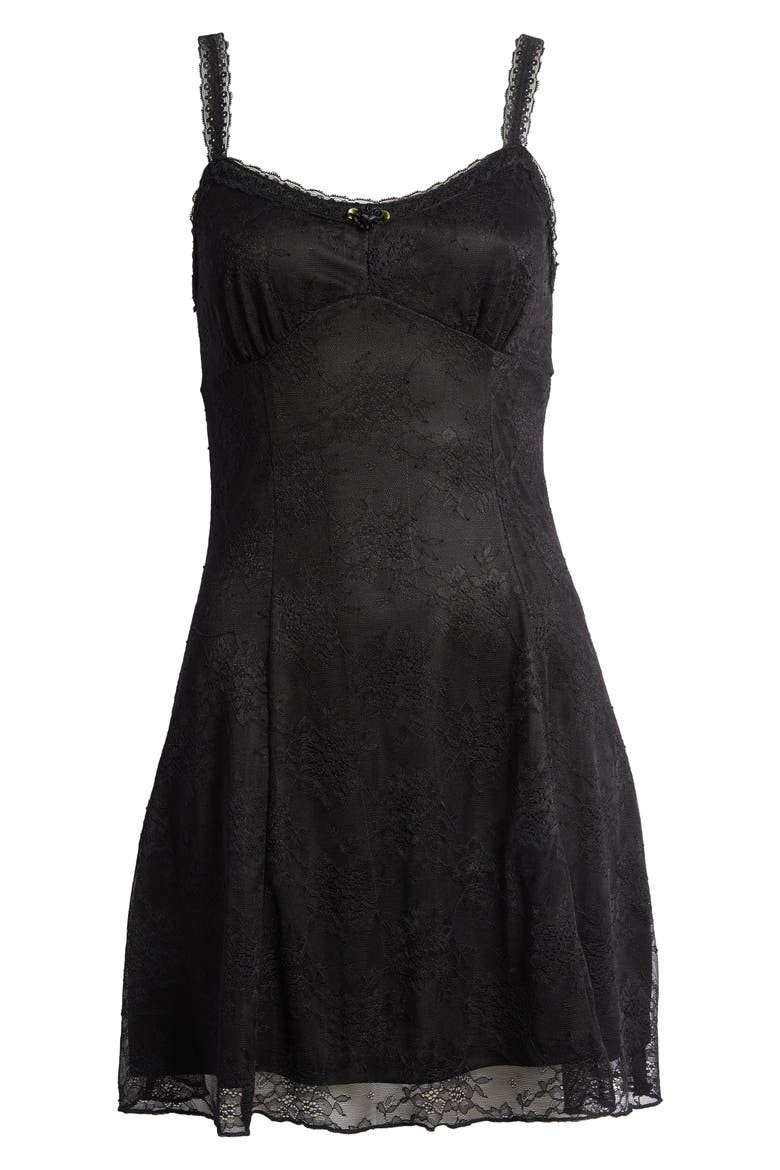 Lace Minidress, Alternate, color, BLACK