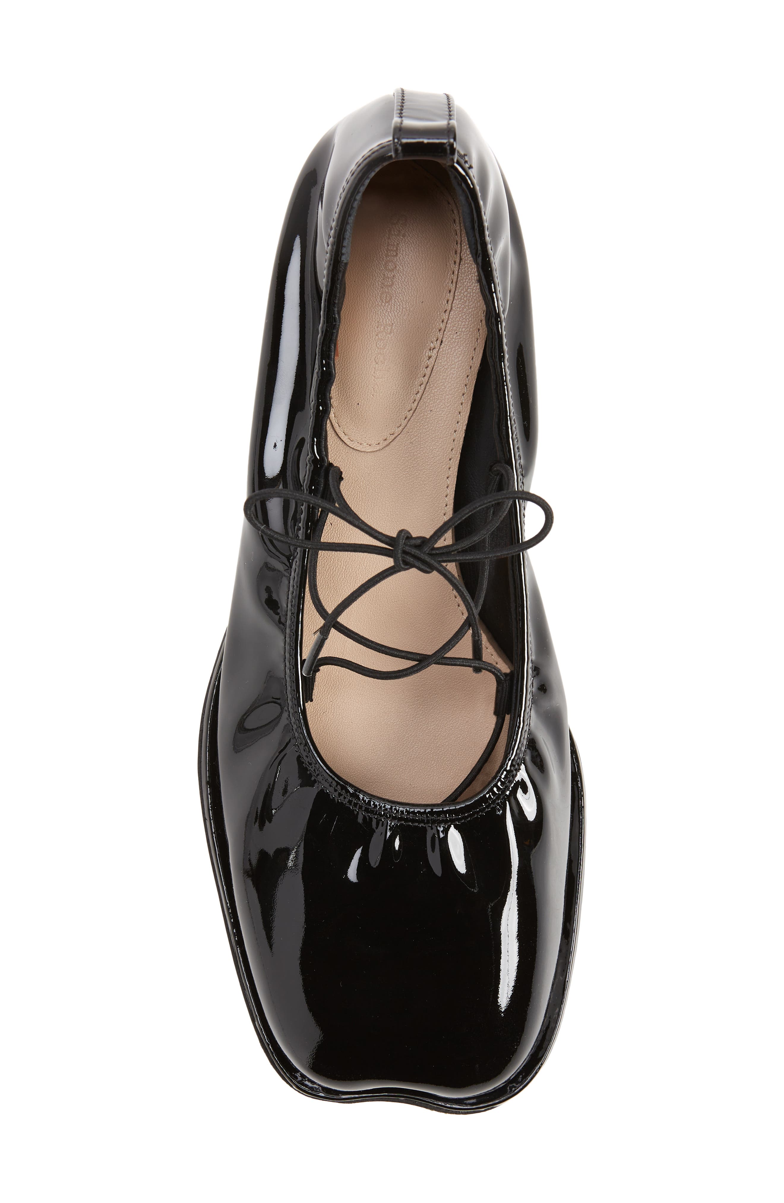 Simone Rocha Heart Toe Lace-Up Ballerina Flat, Alternate, color, 