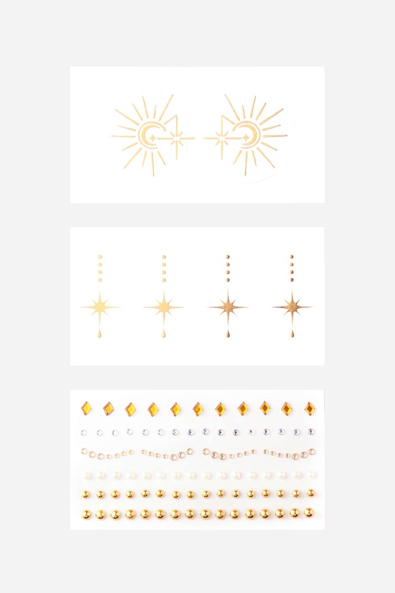 Starry Eyed Face Adornments, Alternate, color, Metallic Gold
