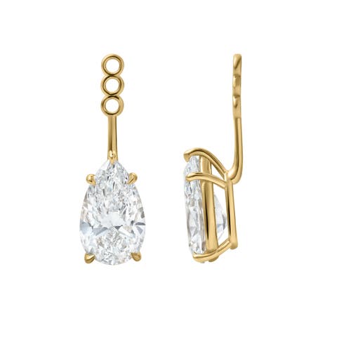 Evelyn 14K Gold Pear Lab Grown Diamond Earring Jackets -10 Cts