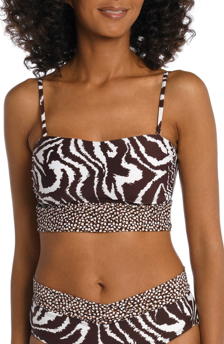 La Blanca Fierce Bandeau Midkini Swim Top, Main, color,