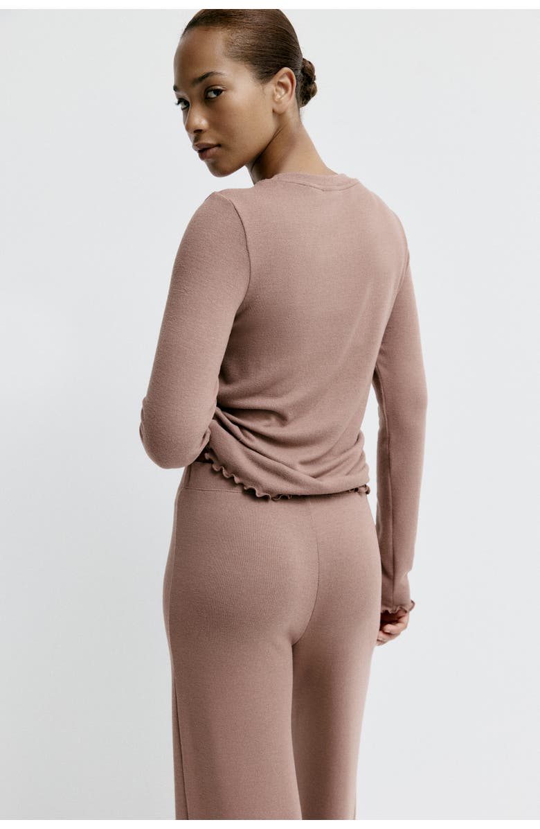 H&M Brushed Jersey Pyjamas, Alternate, color, Taupe Melange