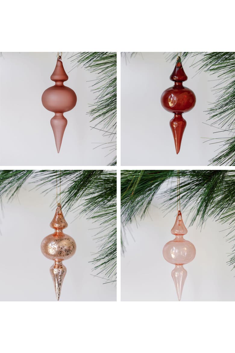 Assorted Vintage Rose & Bordeaux Glass Finial Ornament, Main, color, Vintage Rose & Bordeaux