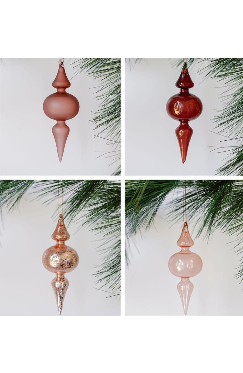CG Hunter Assorted Vintage Rose & Bordeaux Glass Finial Ornament, Main, color, 