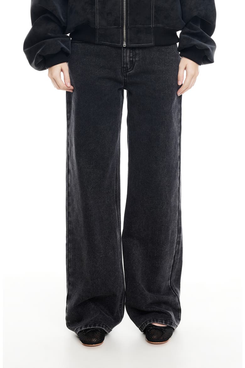 Rising Wide Leg Jeans, Main, color, WASHED ONYX