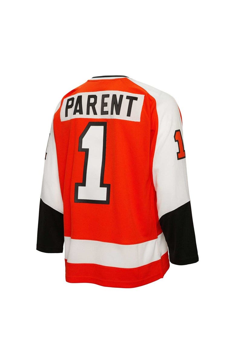 Mitchell & Ness Men's Mitchell & Ness Bernie Parent Orange Philadelphia Flyers  1974/75 Blue Line Player Jersey, Alternate, color, 