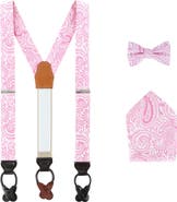 Trafalgar Sobee Paisley Brace Bow Tie & Pocket Square Set