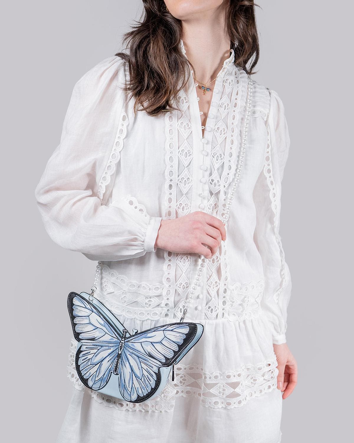 Fable England Blue Butterfly Bag, Alternate, color, Blue