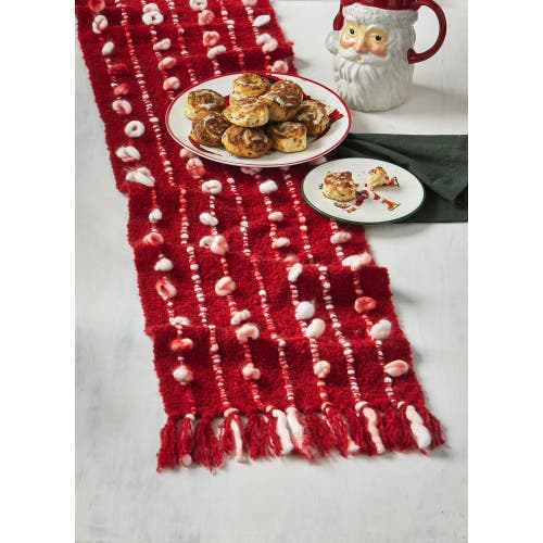 Tag Tis The Season Red Cotton Table Runner Perfect For Winter Decor In Red