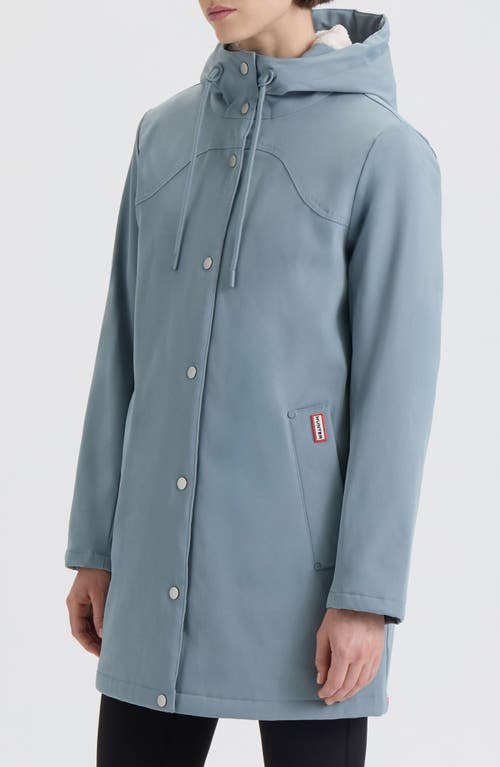 Hunter Billy Hooded Raincoat In Blue