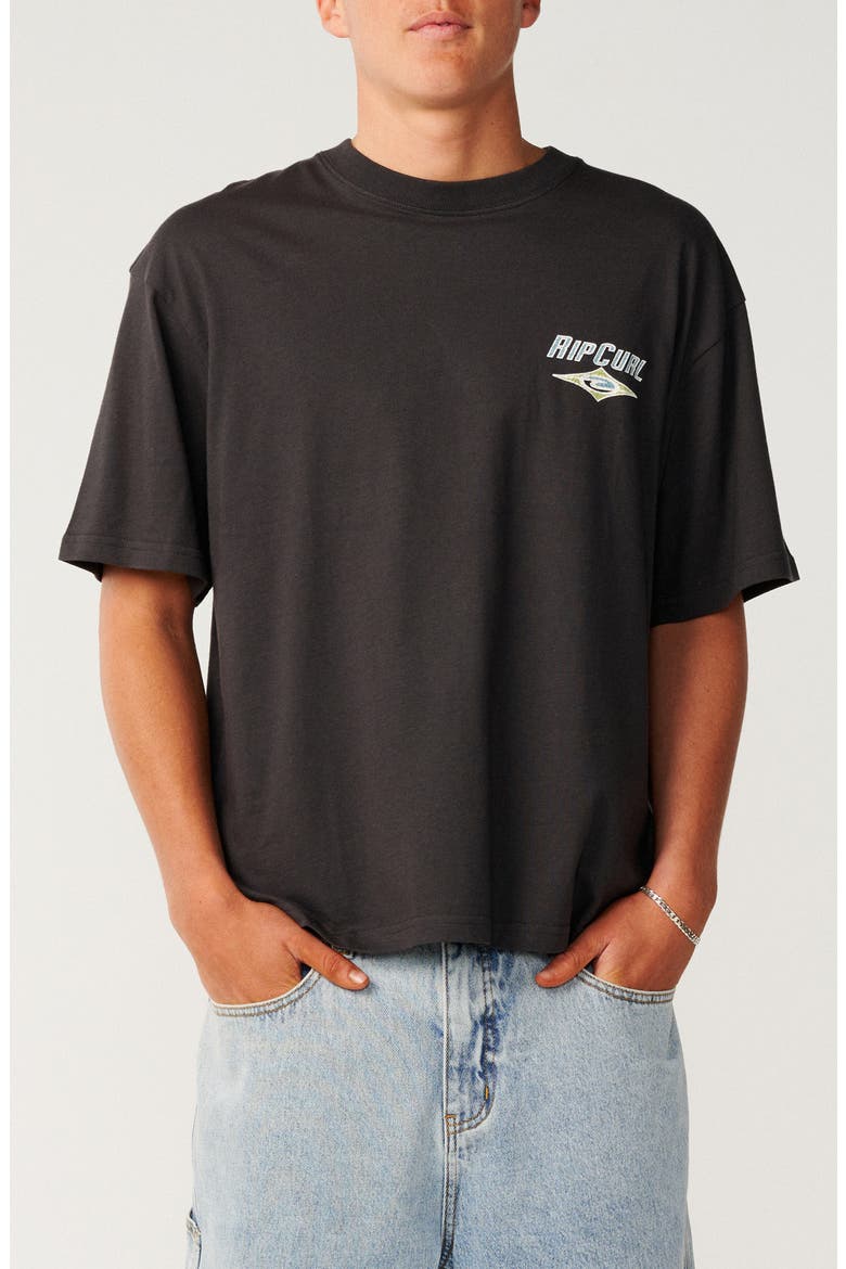 Heritage Icon Oversize Cotton Graphic T-Shirt, Main, color, WASHED BLACK