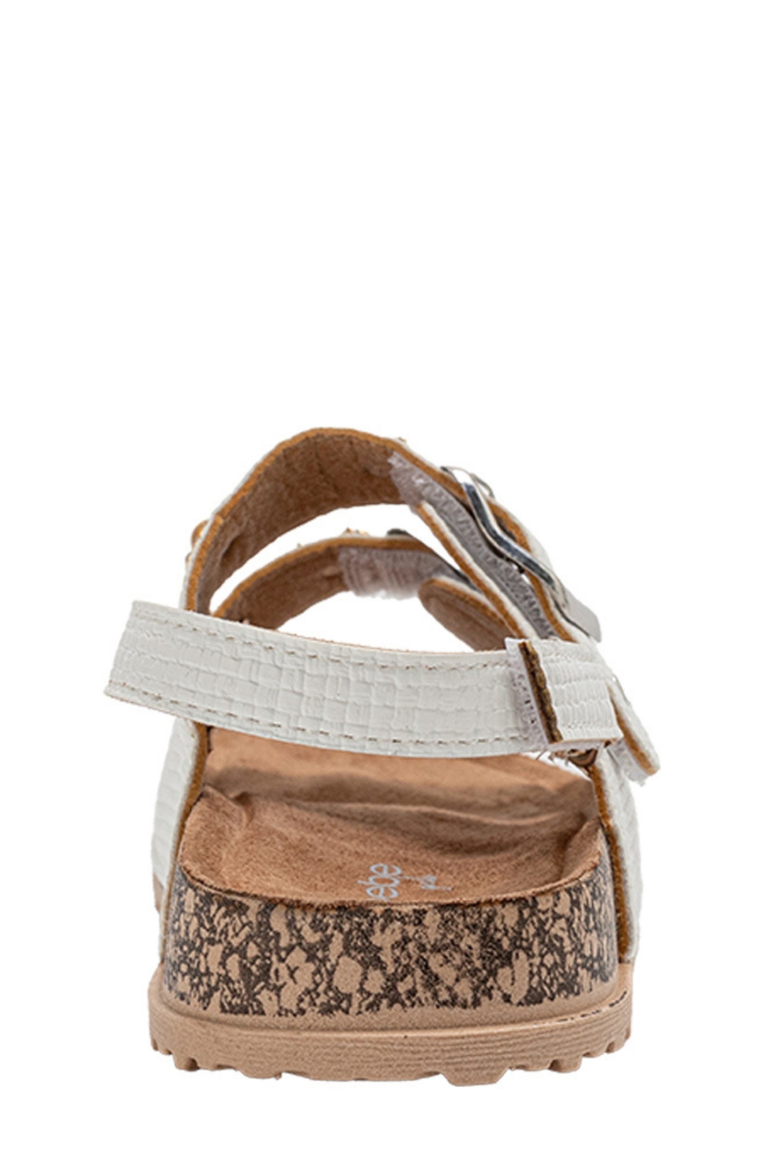 bebe Kids' Rosie Footbed Sandal, Alternate, color, White