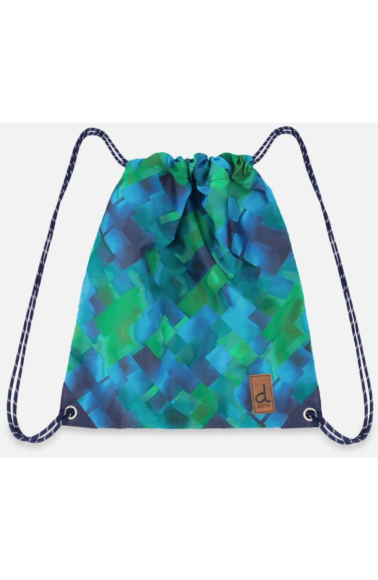 Deux par Deux Diamond Sporty Durable Everyday Drawstring Bag, Main, color, Blue Diamond Print