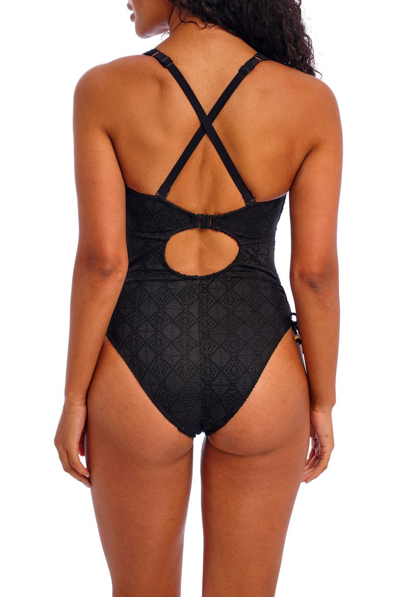Nomad Nights Underwire One-Piece Swimsuit, Alternate, color, BLACK