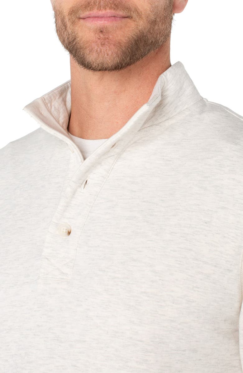 Liverpool Quarter Button Mock Neck Top, Alternate, color, Ivory/ Grey Multi