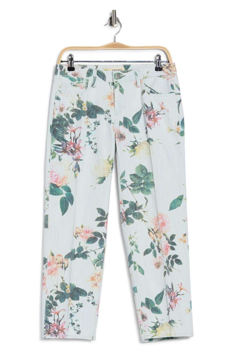 Blaine Low Rise Crop Stovepipe Jeans, Alternate, color, MULTI FLORAL BLEACH