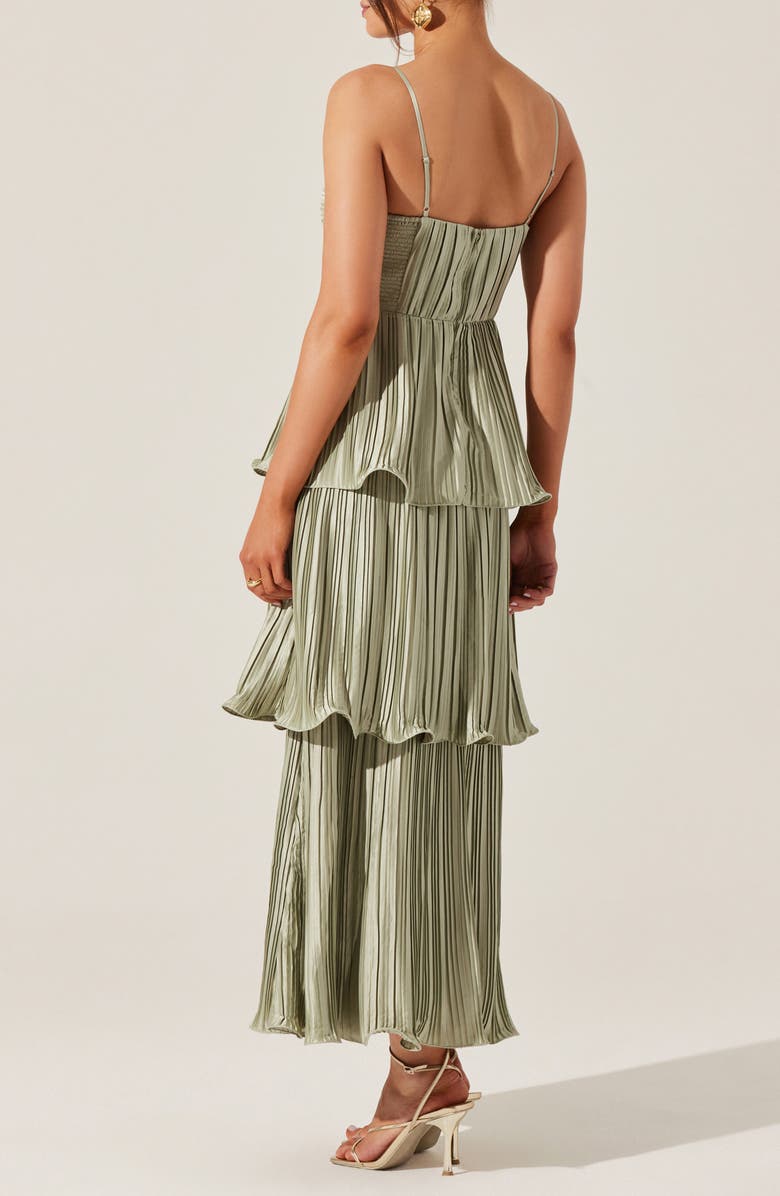 ASTR the Label Lupin Plissé Sleeveles Tiered Maxi Dress, Alternate, color,