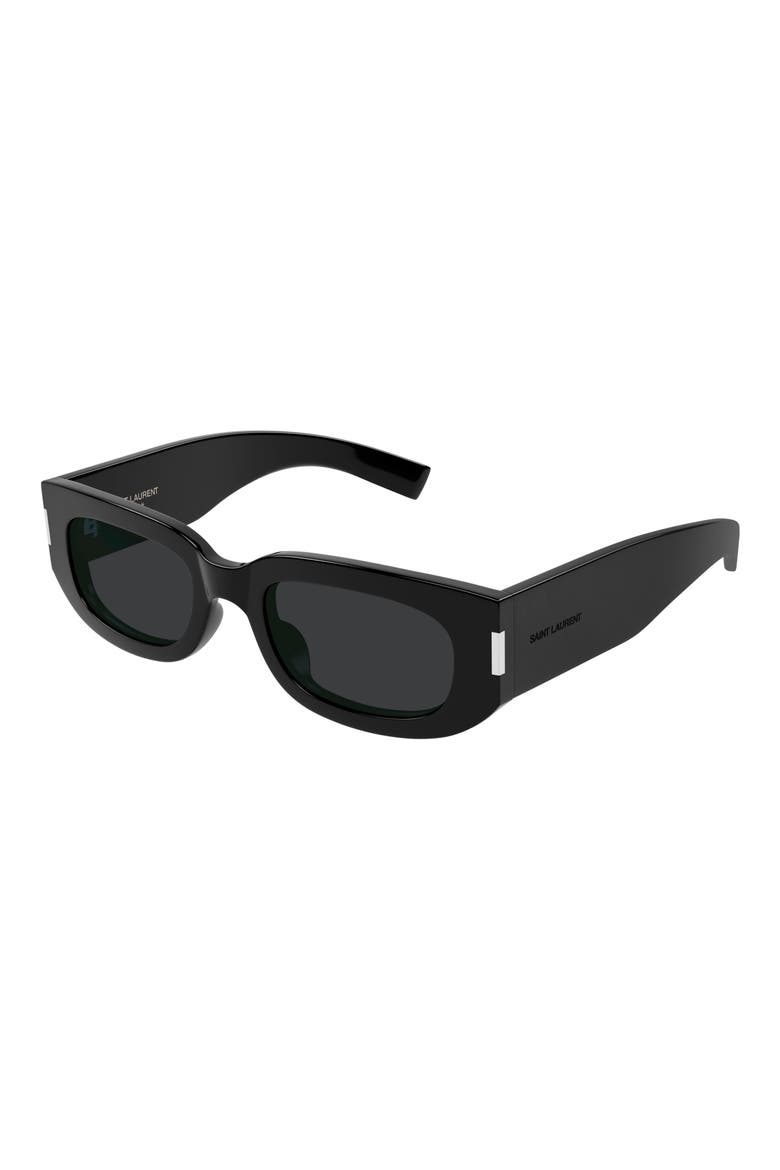 51mm Rectangular Sunglasses, Alternate, color, BLACK