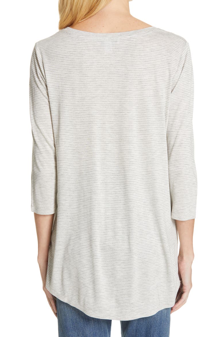 Mini Stripe Tee, Alternate, color, WHITE- GREY MINI STRIPE
