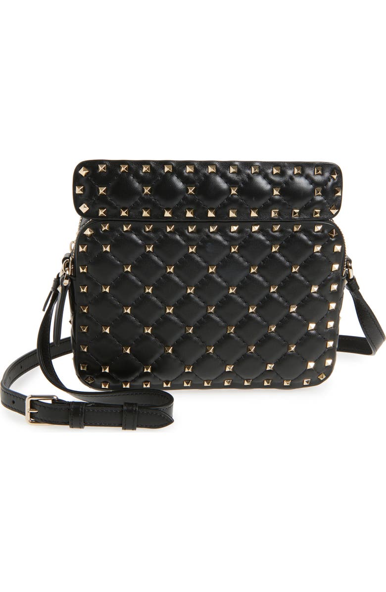 Valentino Garavani Rockstud Spike Leather Crossbody Bag, Main, color,