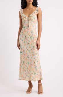 Mimi Floral Ruffle Strap Midi Dress