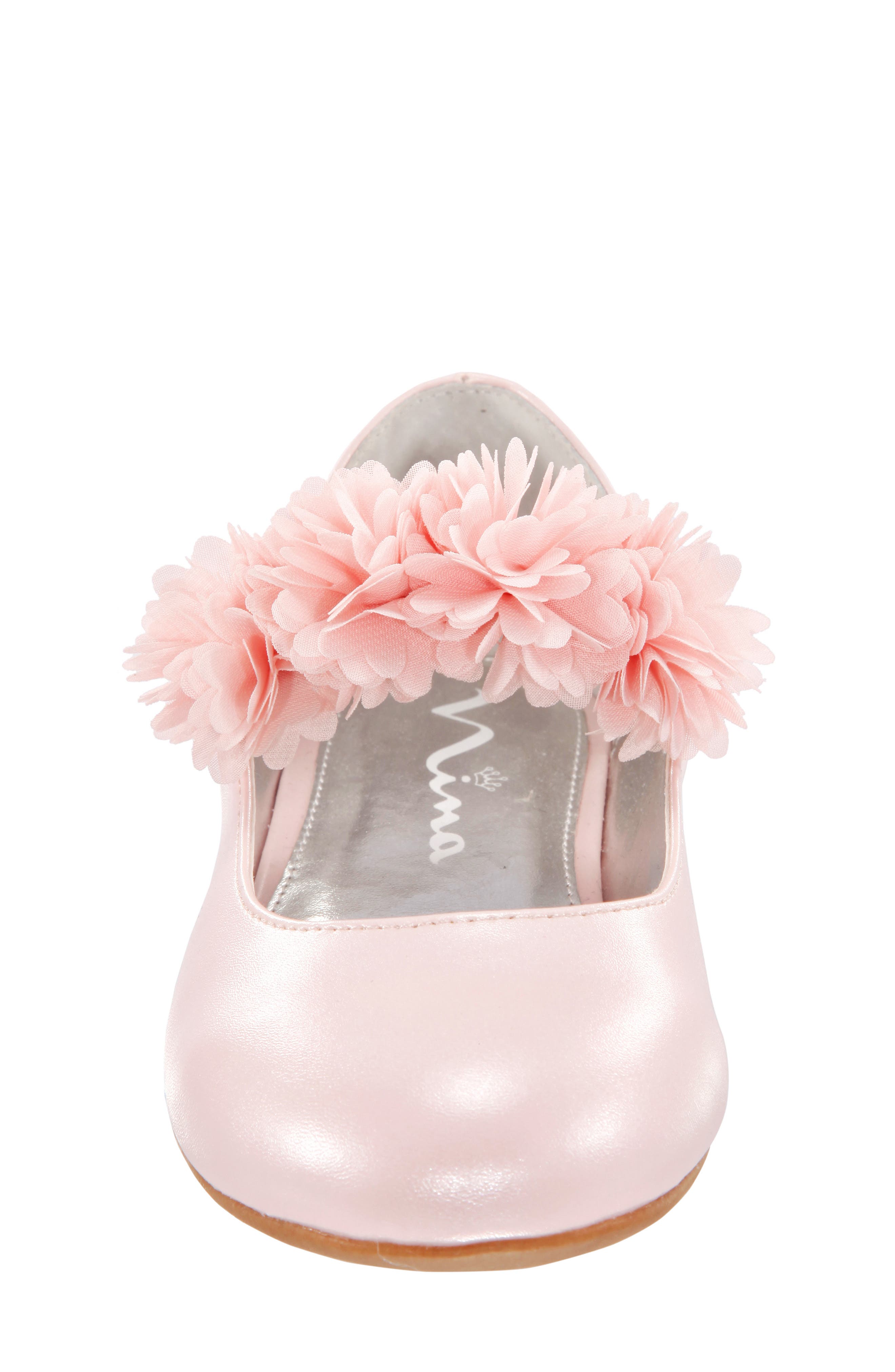 Medina Flower Ballet Flat, Alternate, color, PINK PEARLIZED