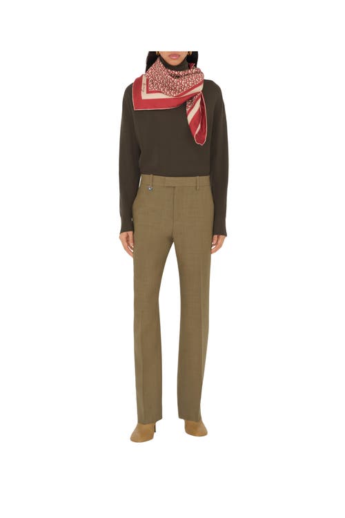 Burberry B Charm Silk Scarf In Geranium