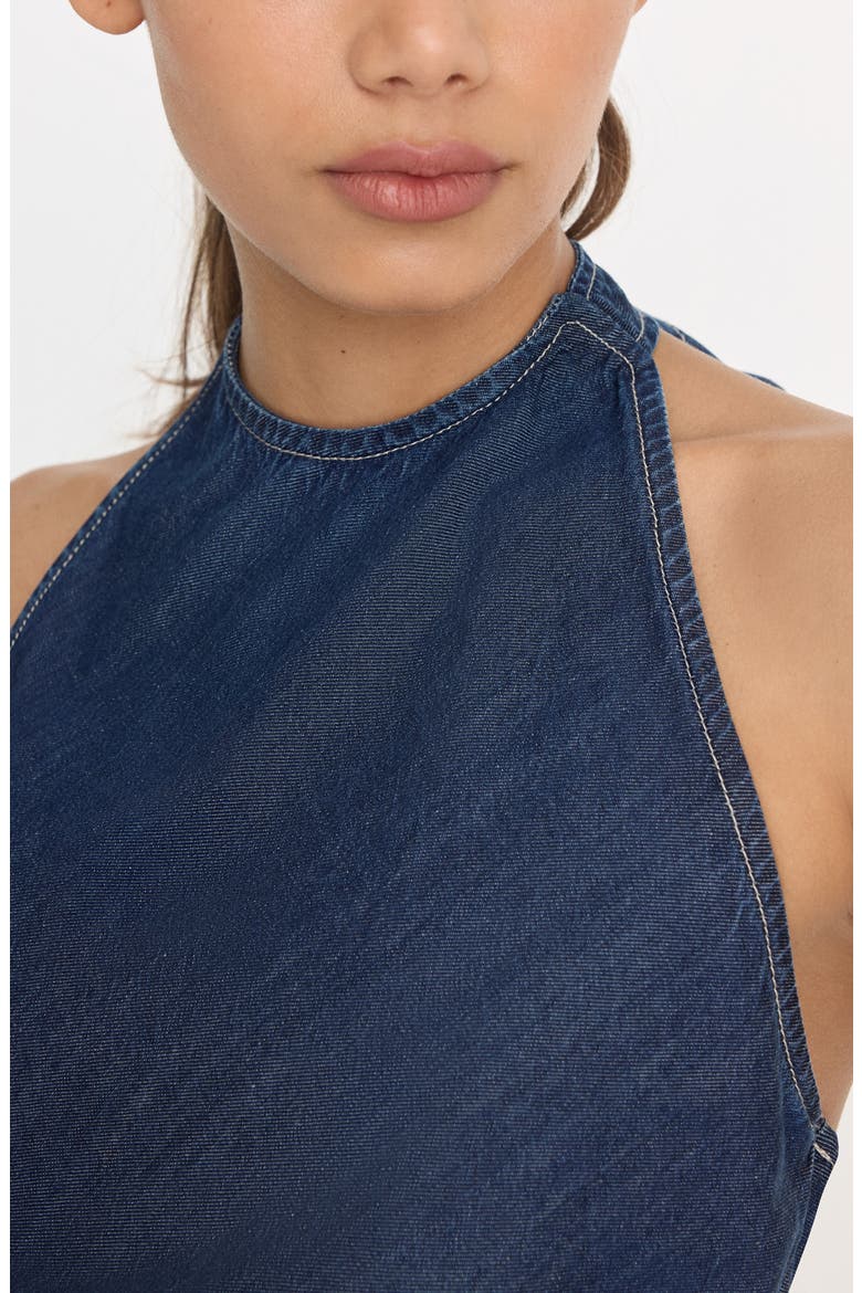 Asymmetric Hem Halter Top, Alternate, color, INDIGO1187