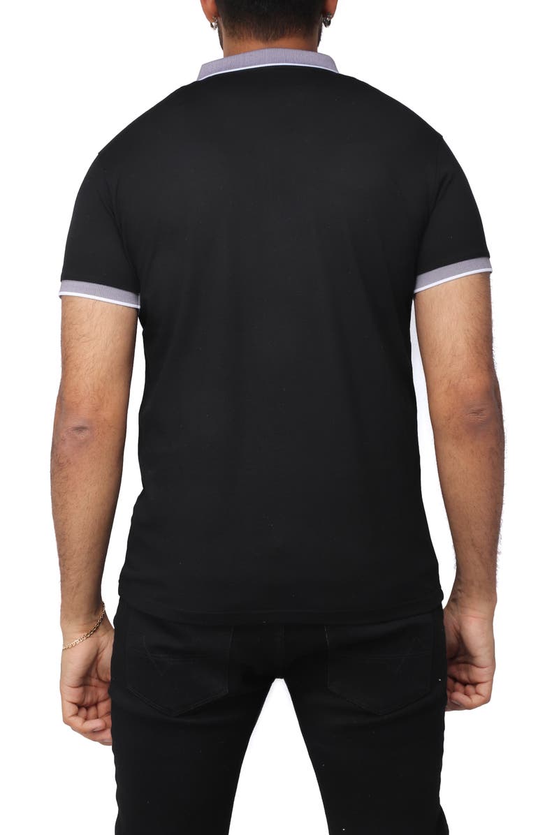 XRAY Pipe Trim Knit Polo, Alternate, color, Black/ Plum