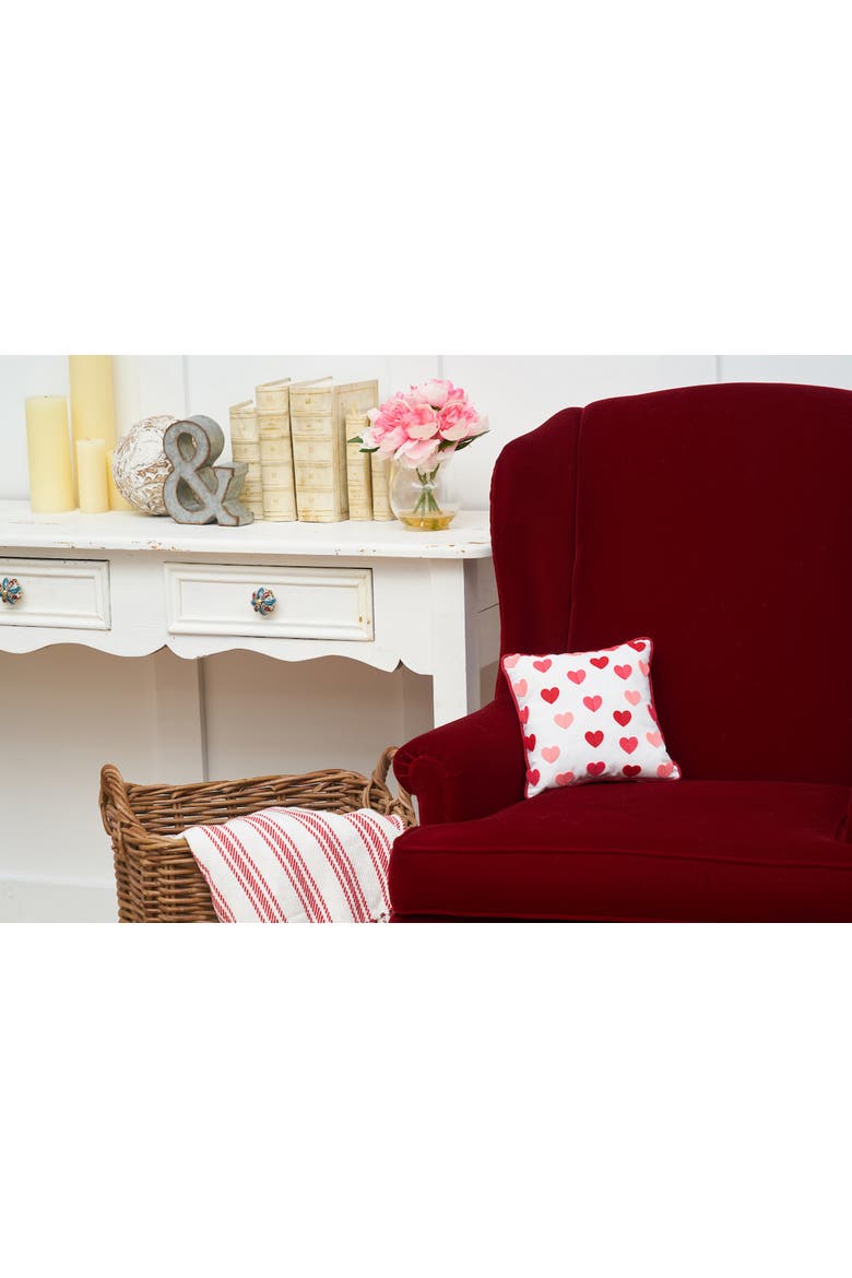 Heart Embroidered Mini Valentine's Day Accent Pillow 10" x 10", Alternate, color, Red