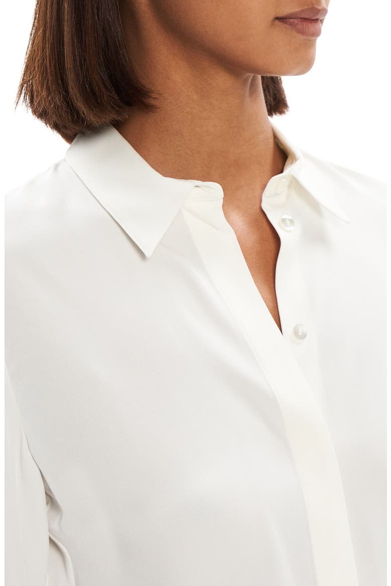 Classic Fitted Silk Shirt, Alternate, color, IVORY