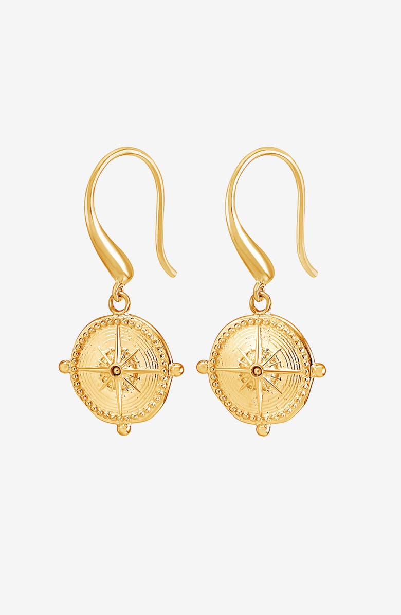 Dower & Hall True North Story Drop Earrings, Main, color, Yellow Gold Vermeil