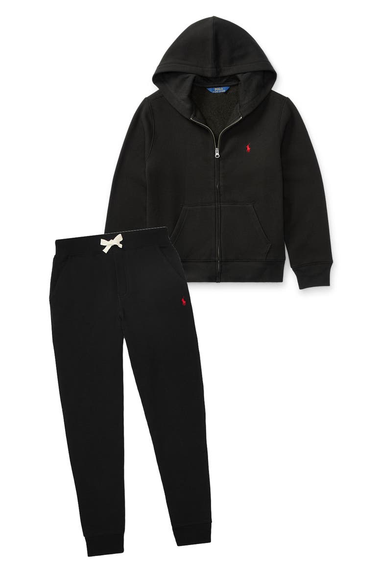 Kids' Fleece Joggers, Alternate, color, POLO BLACK