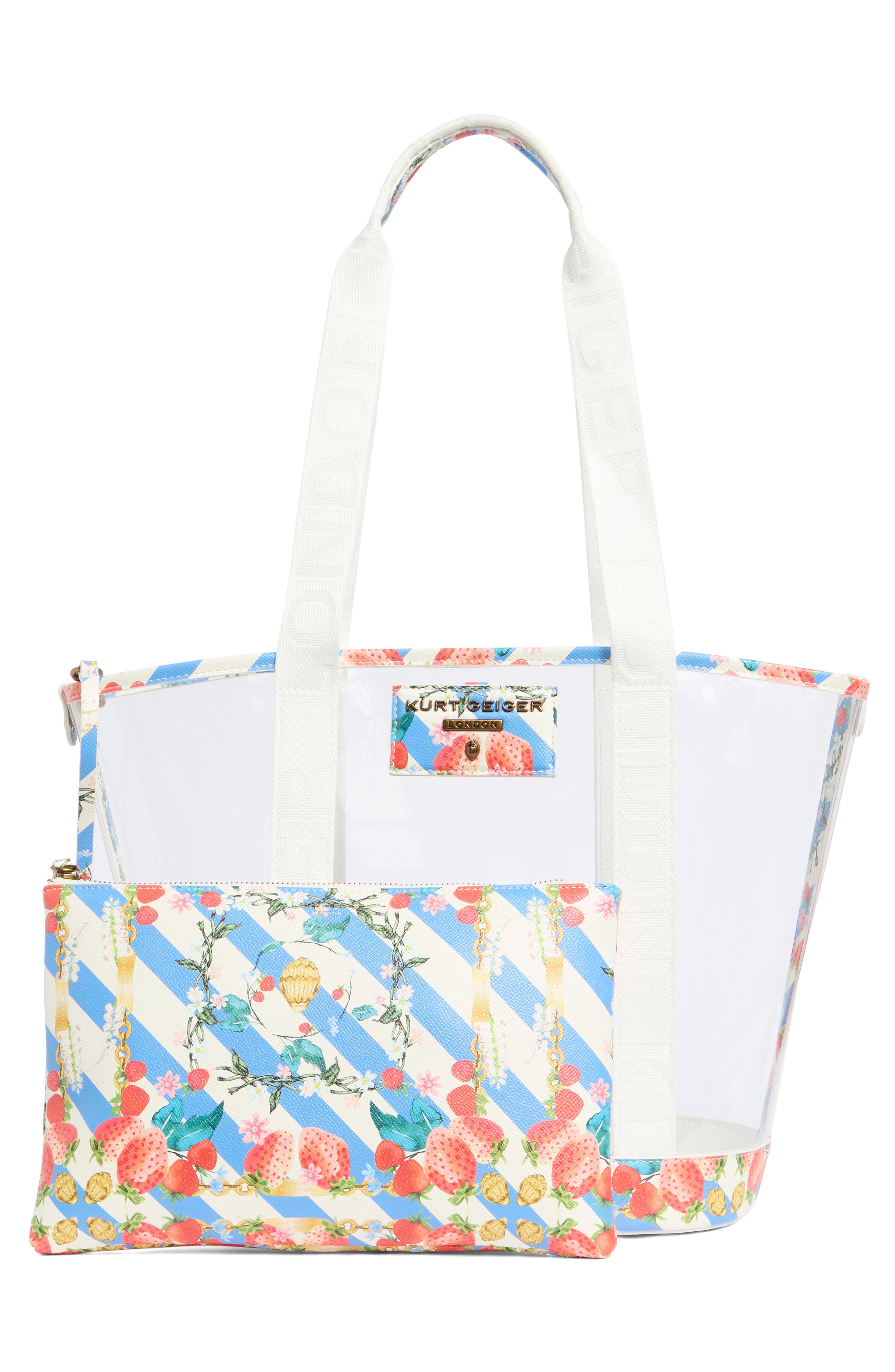 Kurt Geiger London Hampstead Vinyl Tote, Alternate, color, Open White