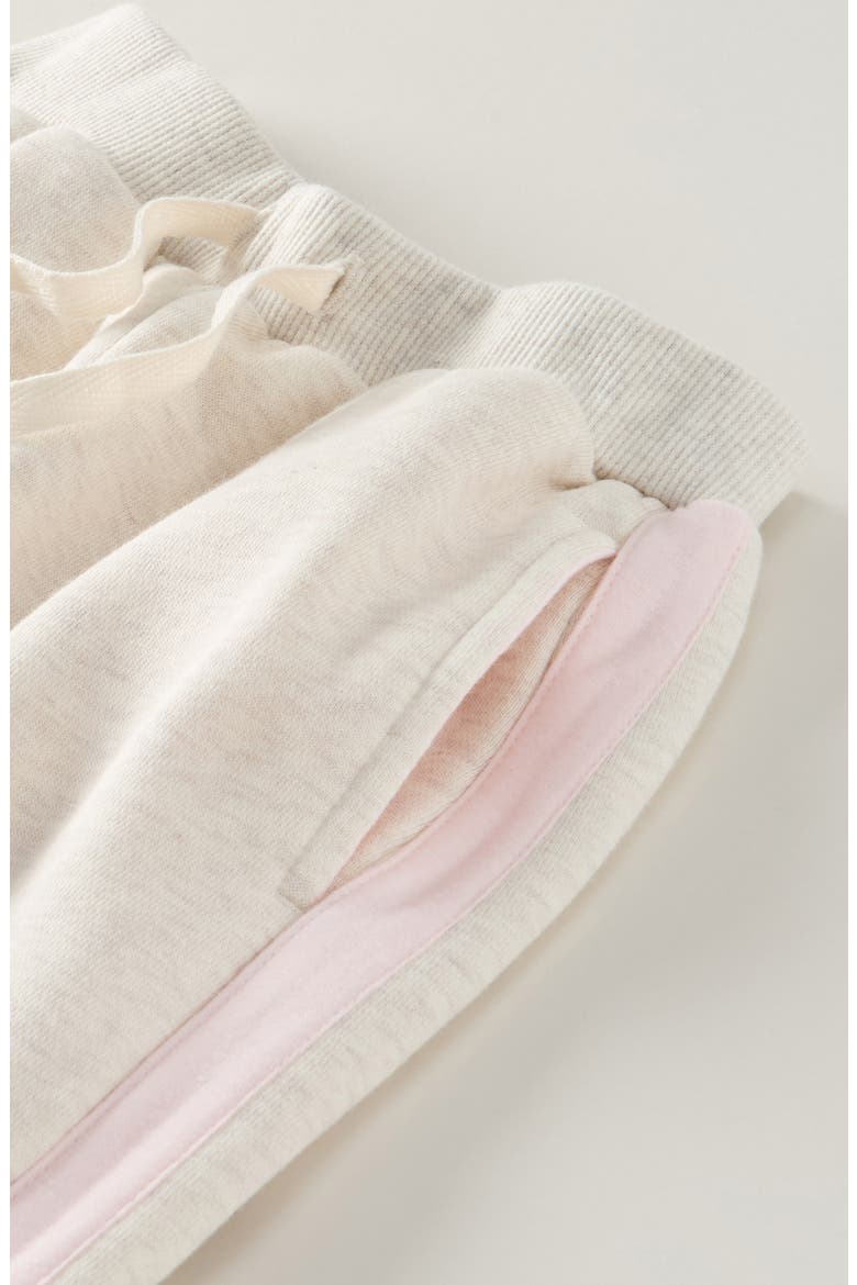 Kids' Side Panel Wide Leg Sweatpants, Alternate, color, BEIGE OAT HEATHER- PINK BALM