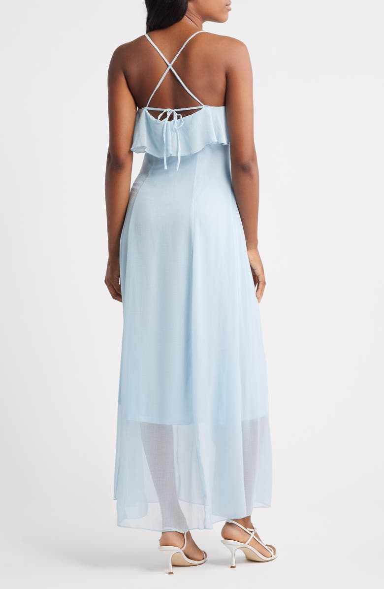 VERO MODA Camille Ruffle Detail Slipdress, Alternate, color, Skyway