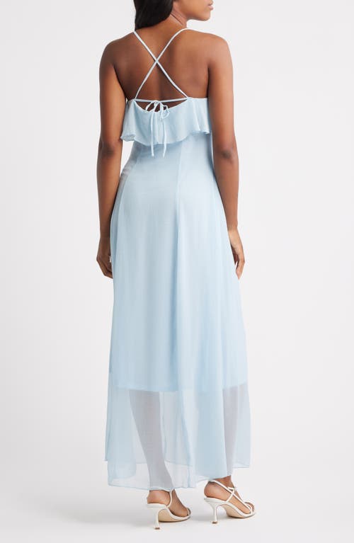 Vero Moda Camille Ruffle Detail Slipdress In Blue