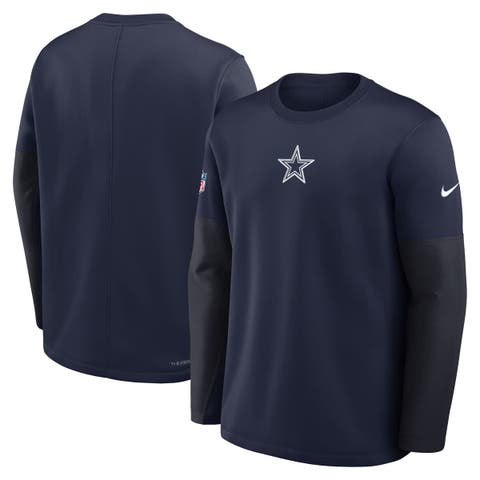 Men's Nike Navy Dallas Cowboys Sideline Coach Therma-FIT Long Sleeve T-Shirt