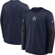 Nike Men's Nike Navy Dallas Cowboys Sideline Coach Therma-FIT Long Sleeve T-Shirt