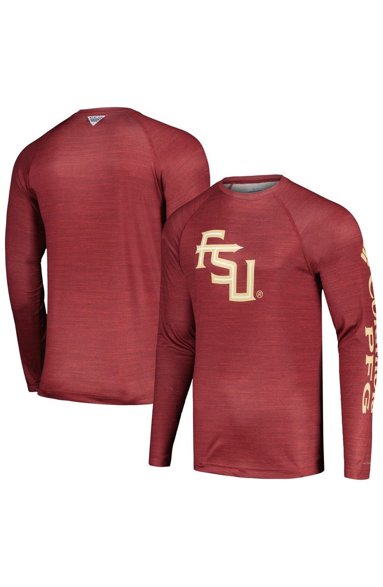Columbia Men's Columbia  Garnet Florida State Seminoles PFG Terminal Tackle Omni-Shade Raglan Long Sleeve T-Shirt, Main, color, 