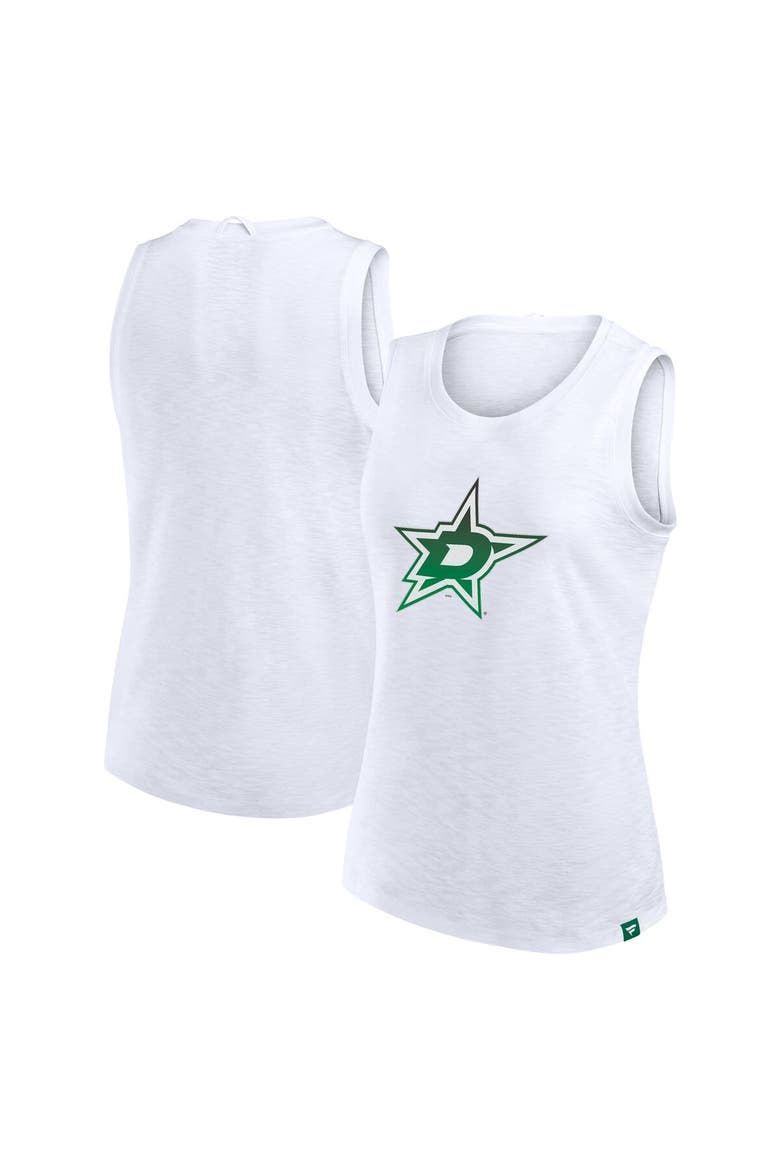 Women's Fanatics White Dallas Stars Slub Tank Top, Alternate, color, White