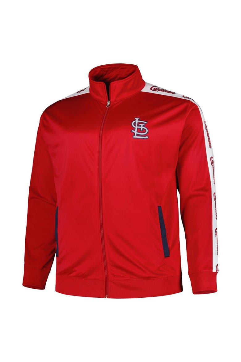 Men's Red St. Louis Cardinals Big & Tall Tricot Track Full-Zip Jacket, Alternate, color, Red