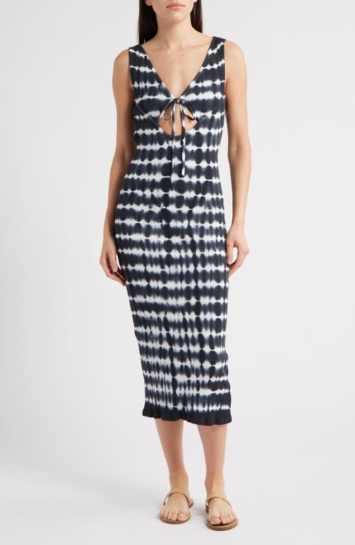 Nation Ltd Christy Tie Dye Keyhole Rib Cotton Midi Dress