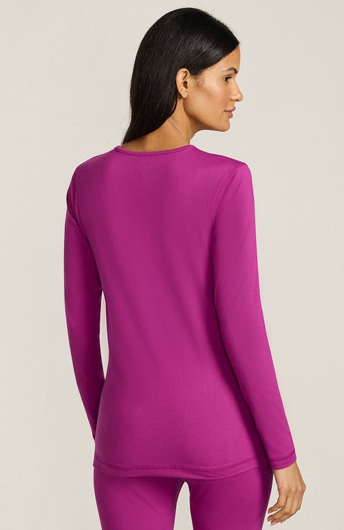 Lands' End Baselayer Cozy Thermaskin Crewneck Top In Pink