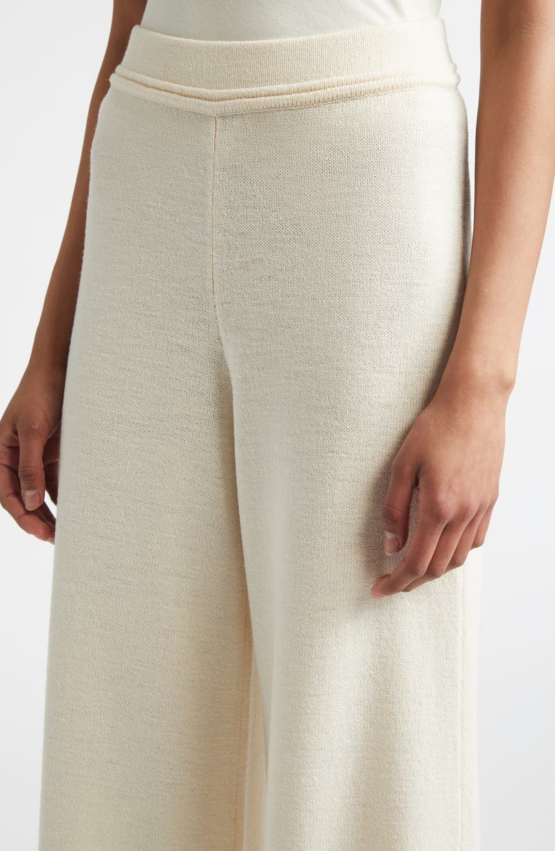 ST. JOHN Romy Legacy Crepe Kit Ankle Wide Leg Pants, Alternate, color, Ecru