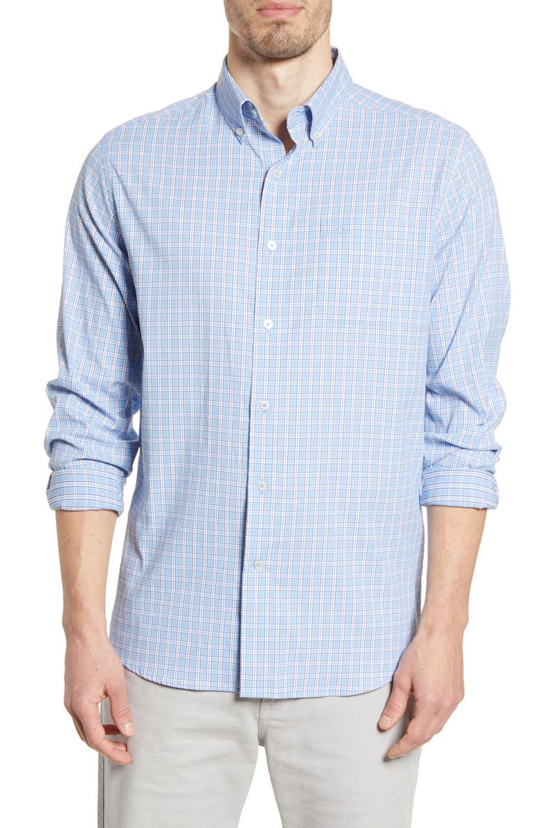 Southern Tide Intercoastal Brrr Yawl Check Button-Down Performance Shirt, Main, color, 